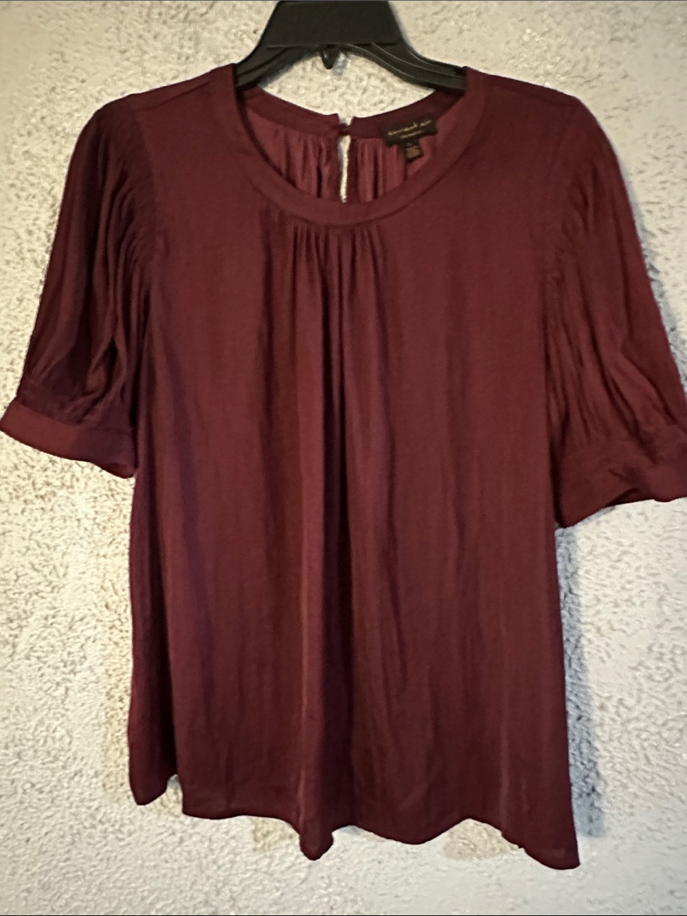 Current Air Burgundy Short Sleeve Blouse
